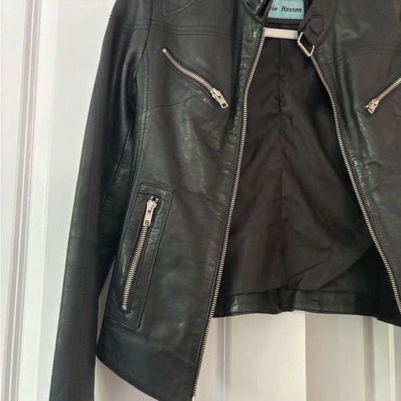 LADIES WOMENS GENUINE BLACK LEATHER CARRIE HOXTON BIKER MOTORCYCLE JACKET 8 - Picture 4 of 14